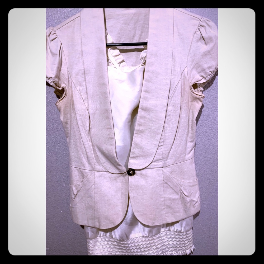 Cream halter w/cream blazer